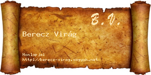 Berecz Virág névjegykártya